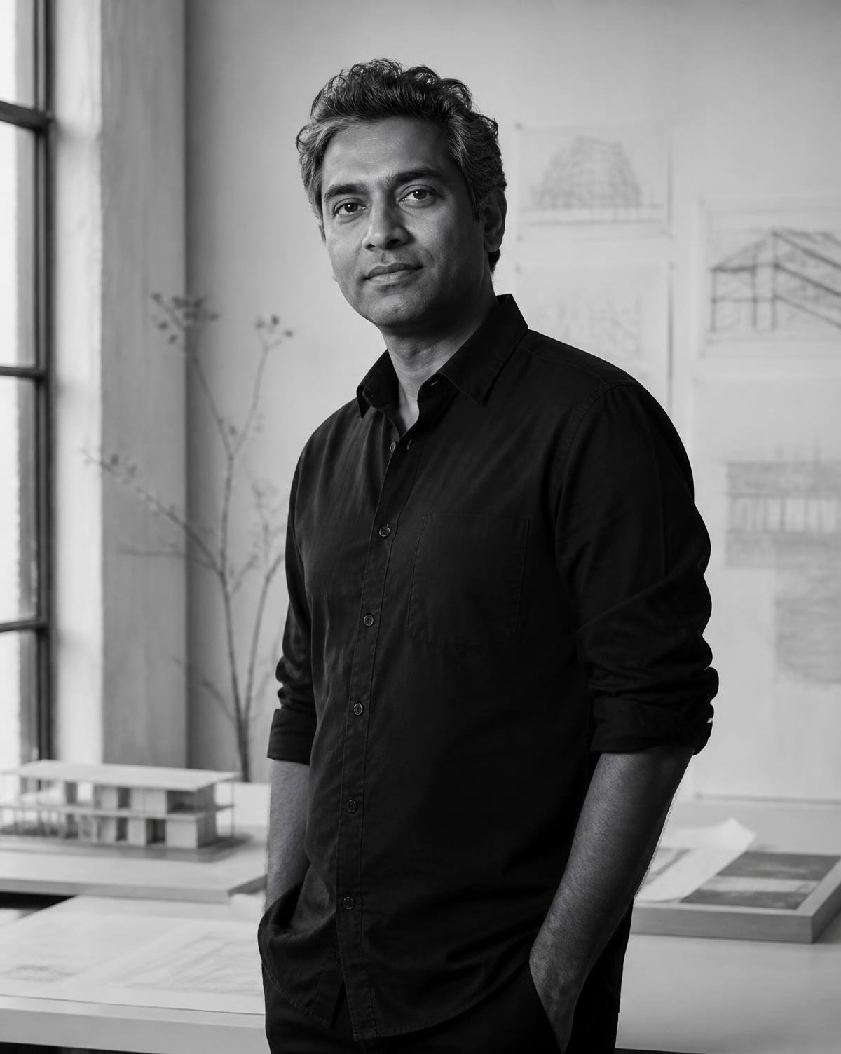 Ajitesh Murmu, founder and principal architect of House of Tomorrow, in the studio